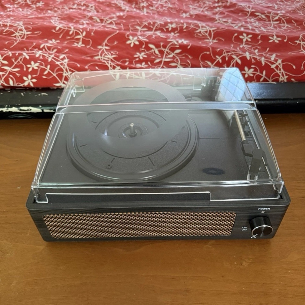 PIONEER Black Turntable with Transparent Lid